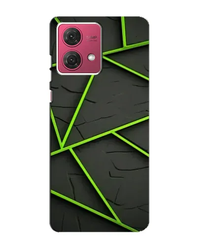 Чехол для Motorola MOTO G84 с картинкой «Зеленые геометрические линии»