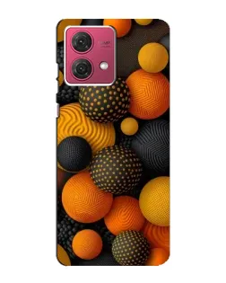 Чехол для Motorola MOTO G84 с картинкой «Объемные оранжевые сферы»