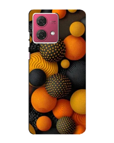 Чехол для Motorola MOTO G84 с картинкой «Объемные оранжевые сферы»