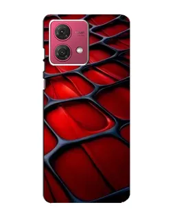Чехол для Motorola MOTO G84 с картинкой «Красная глянцевая сетка»