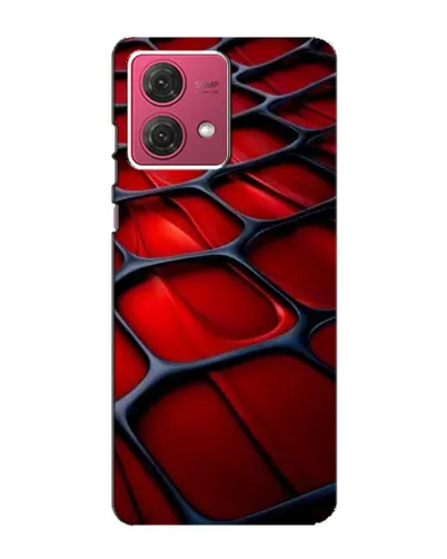 Чехол для Motorola MOTO G84 с картинкой «Красная глянцевая сетка»