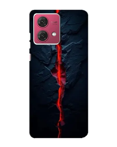 Чехол для Motorola MOTO G84 с картинкой «Kрасная лавовая трещина»