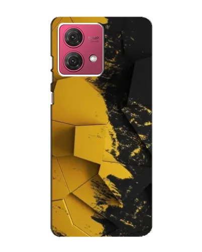 Чехол для Motorola MOTO G84 с картинкой «Золотые осколки геометрии»