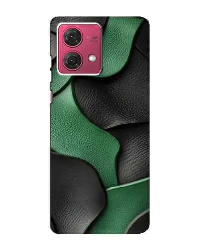 Чехол для Motorola MOTO G84 с картинкой «Зеленые кожаные волны»