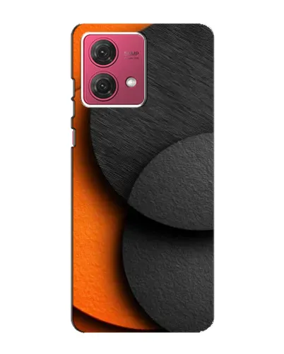 Чехол для Motorola MOTO G84 с картинкой «Геометрия оранжевых кругов»