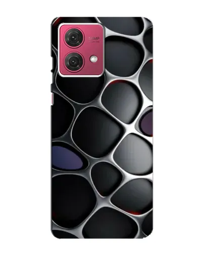 Чехол для Motorola MOTO G84 с картинкой «Объемная темная решетка»