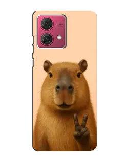 Чехол для Motorola MOTO G84 с картинкой «Капибара виктория»