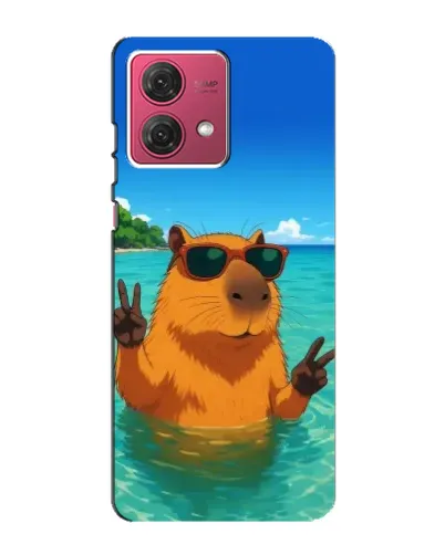 Чехол для Motorola MOTO G84 с картинкой «Морская капибара»