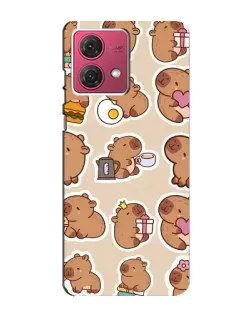 Чехол для Motorola MOTO G84 с картинкой «Капибары паттерн»