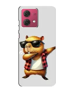 Чехол для Motorola MOTO G84 с картинкой «Капибара рэпер даб»