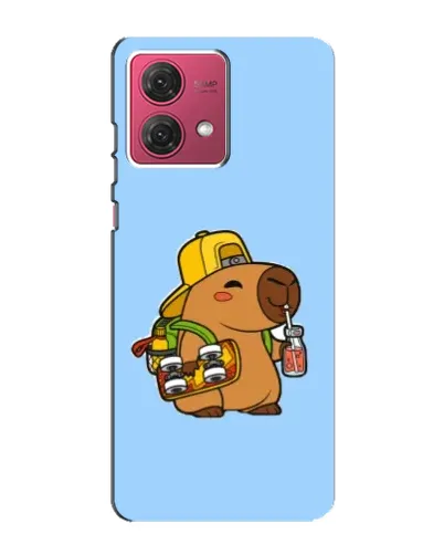 Чехол для Motorola MOTO G84 с картинкой «Капибара на скейте»