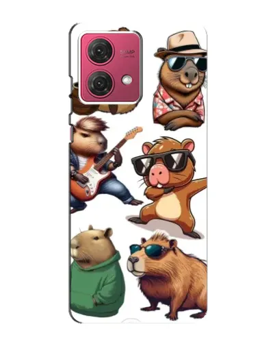 Чехол для Motorola MOTO G84 с картинкой «Крутые капибары музыканты»