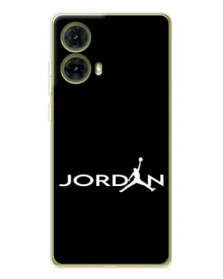 Чехол для Motorola MOTO G85 с картинкой «Jordan White Logo»