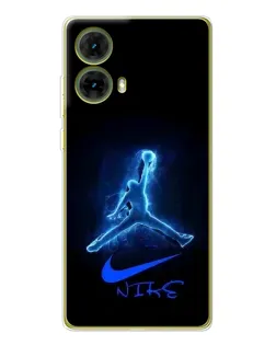 Чехол для Motorola MOTO G85 с картинкой «Jordan Neon Blue»