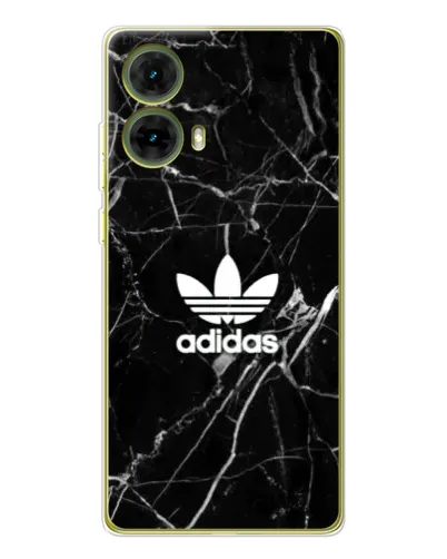 Чехол для Motorola MOTO G85 с картинкой «Белый мрамор Adidas»