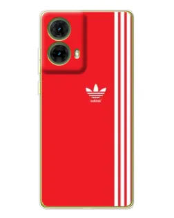 Чехол для Motorola MOTO G85 с картинкой «Красный минимализм Adidas»
