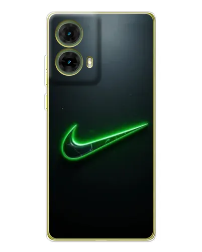 Чехол для Motorola MOTO G85 с картинкой «Неоновый контур Nike»