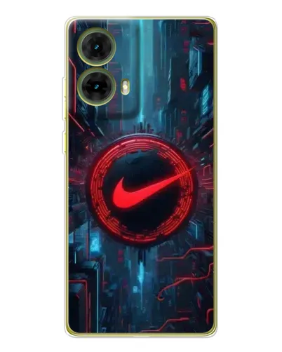 Чехол для Motorola MOTO G85 с картинкой «Техногенный стиль Nike»
