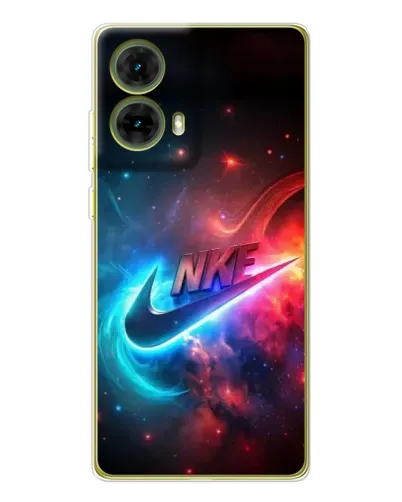 Чехол для Motorola MOTO G85 с картинкой «Огненный логотип Nike»