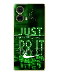 Чехол для Motorola MOTO G85 с картинкой «Зеленый неоновый Nike»
