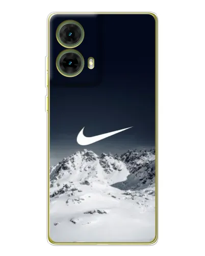 Чехол для Motorola MOTO G85 с картинкой «Nike — зимние горы»
