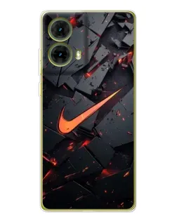 Чехол для Motorola MOTO G85 с картинкой «Nike — эффект разломов»