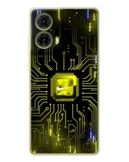Чехол для Motorola MOTO G85 с картинкой «Nike — золотая искра»