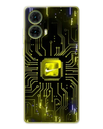 Чехол для Motorola MOTO G85 с картинкой «Nike — золотая искра»