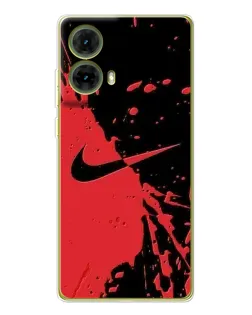 Чохол для Motorola MOTO G85 з картинкою «Червоні бризки Nike»