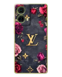 Чехол для Motorola MOTO G85 с картинкой «Цветочный Louis Vuitton»