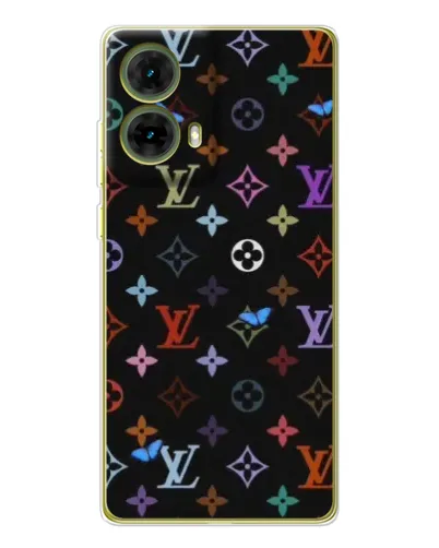 Чехол для Motorola MOTO G85 с картинкой «Цветная монограмма LV»