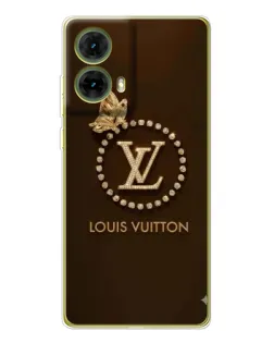Чехол для Motorola MOTO G85 с картинкой «LV — золотая печать»