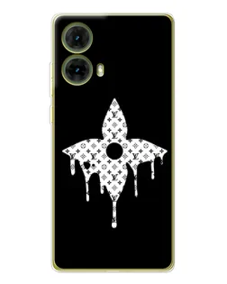 Чехол для Motorola MOTO G85 с картинкой «Цветочная монограмма»