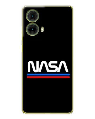 Чехол для Motorola MOTO G85 с картинкой «NASA — классика Red Blue»