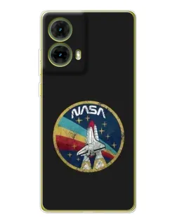 Чехол для Motorola MOTO G85 с картинкой «NASA — эмблема миссии»