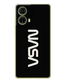 Чехол для Motorola MOTO G85 с картинкой «NASA — вертикальный логотип»