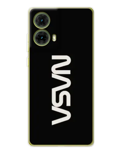 Чехол для Motorola MOTO G85 с картинкой «NASA — вертикальный логотип»