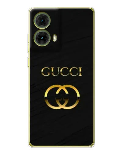 Чехол для Motorola MOTO G85 с картинкой «Золотой логотип Gucci»