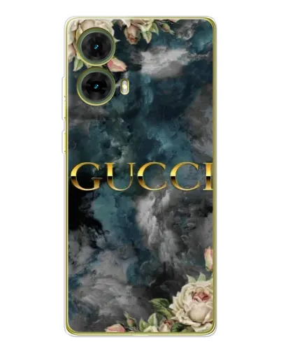 Чехол для Motorola MOTO G85 с картинкой «Абстрактные цветы Gucci»