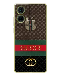 Чехол для Motorola MOTO G85 с картинкой «Gucci — брендированный десерт»