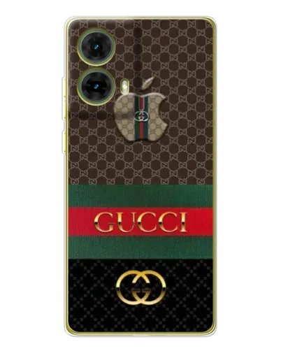 Чехол для Motorola MOTO G85 с картинкой «Gucci — брендированный десерт»