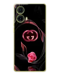 Чехол для Motorola MOTO G85 с картинкой «Gucci — неоновая роза»