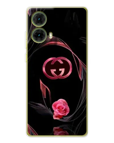 Чехол для Motorola MOTO G85 с картинкой «Gucci — неоновая роза»