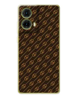 Чехол для Motorola MOTO G85 с картинкой «Gucci — золотые диагонали»