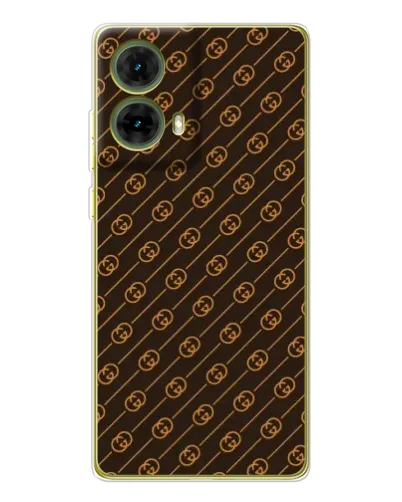 Чехол для Motorola MOTO G85 с картинкой «Gucci — золотые диагонали»