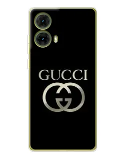 Чохол для Motorola MOTO G85 з картинкою «Gucci — золото на чорному»