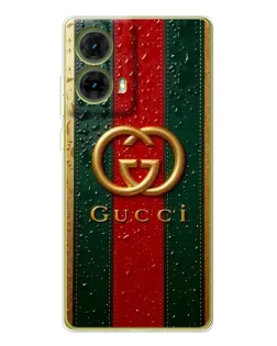 Чохол для Motorola MOTO G85 з картинкою «Gucci — фірмова смуга та золото»