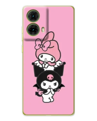 Чехол для Motorola MOTO G85 с картинкой «My Melody и Kuromi»