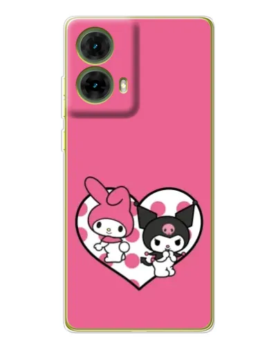 Чехол для Motorola MOTO G85 с картинкой «Kuromi и My Melody»