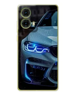 Чехол для Motorola MOTO G85 с картинкой «Взгляд BMW с синими фарами» Чехол для Motorola MOTO G85 с картинкой «Взгляд BMW с синими фарами»